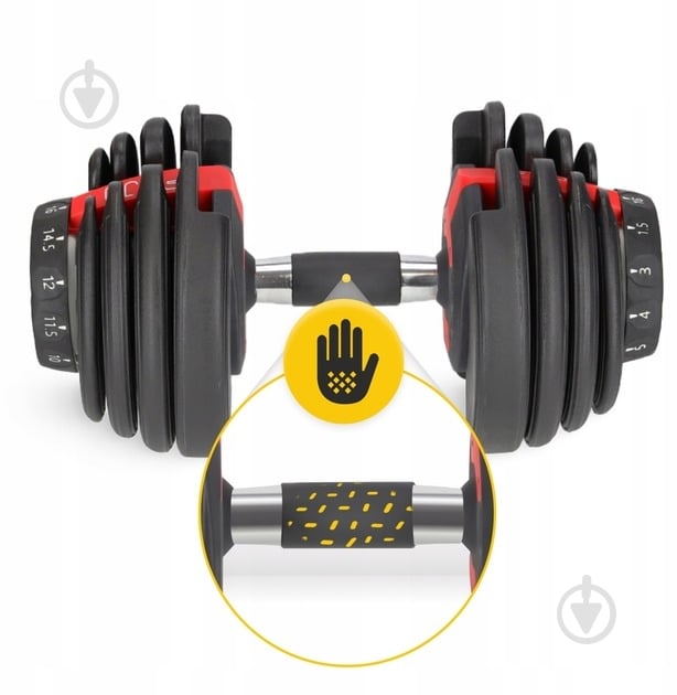 Гантель 4fizjo P-5907739319197 с регулируемым весом 1.5-16 кг черный - фото 4