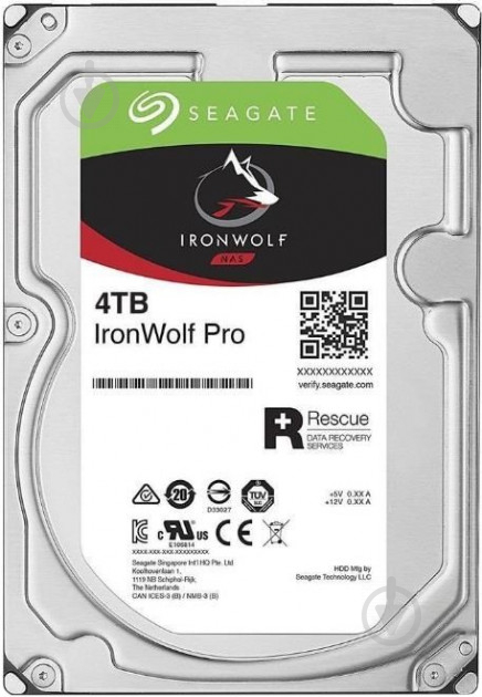 Жесткий диск Seagate IronWolf Pro 4 ТБ 3,5" SATA III (ST4000NE001) silver - фото 1