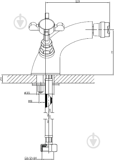 Смеситель для биде Imprese 40280 stribro - фото 2