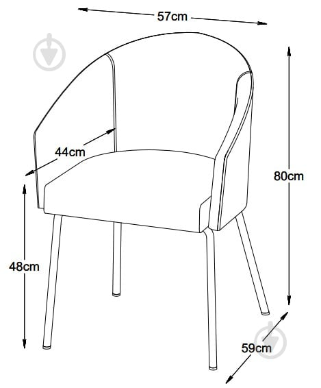 Стул обеденный Unique Furniture EASTON 590x800x570 мм 2 шт. горчичный / черный - фото 10