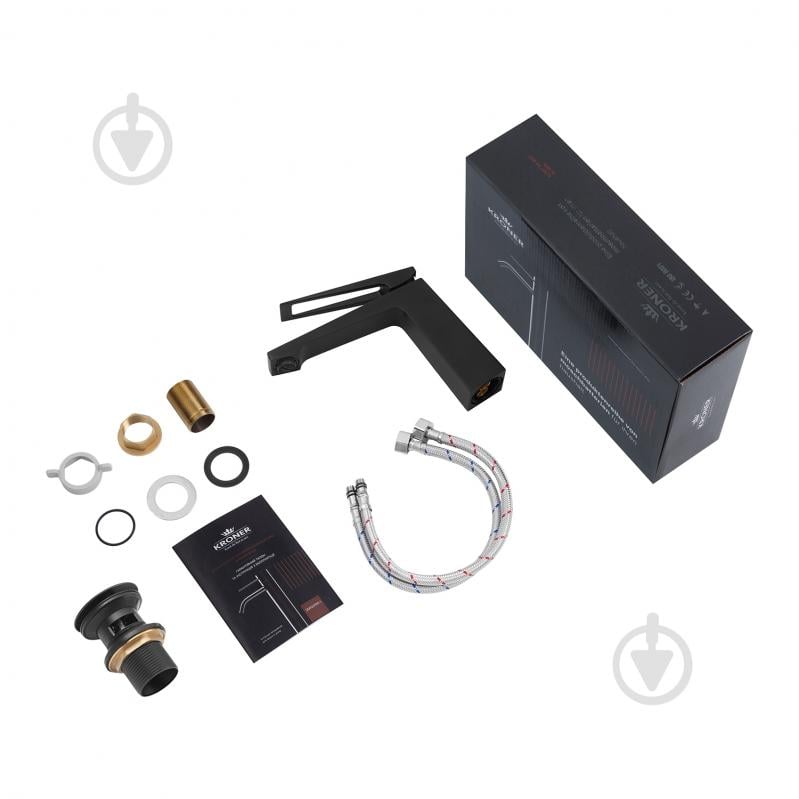 Смеситель для умывальника Kroner KRP Ersel - SCH0110BV с донним клапаном - фото 9