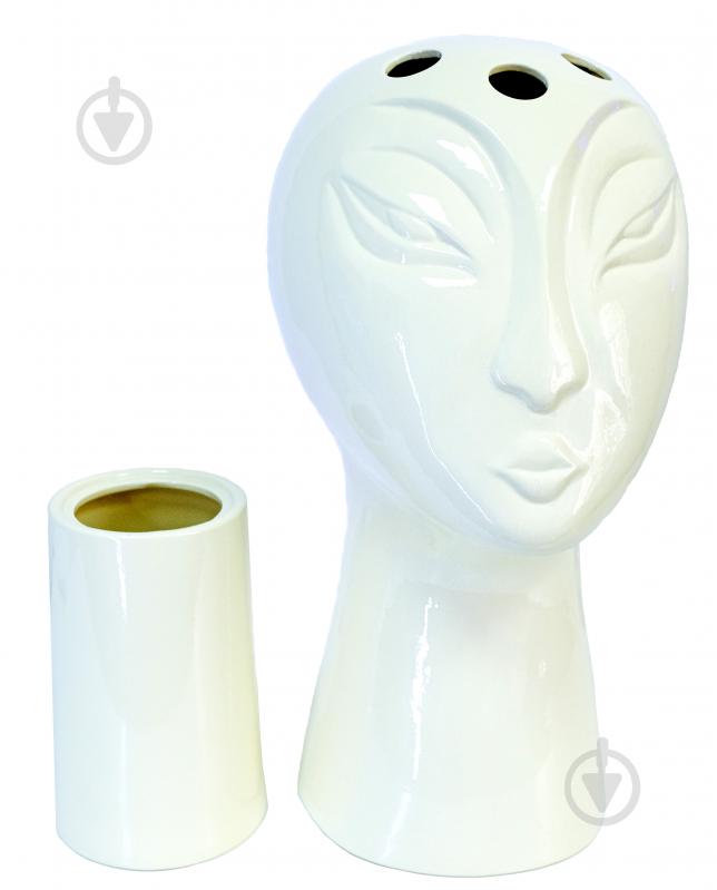 Ваза керамічна Nana ceramics Голова 43 см білий глянець - фото 1