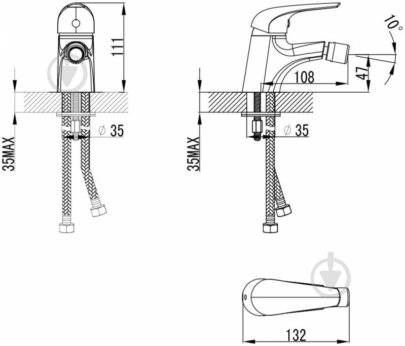 Смеситель для биде Imprese KRINICE 40110 - фото 2