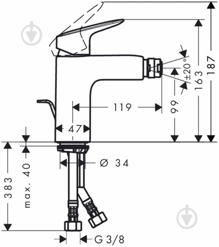 Смеситель для биде Hansgrohe Logis 100 71200000 - фото 6