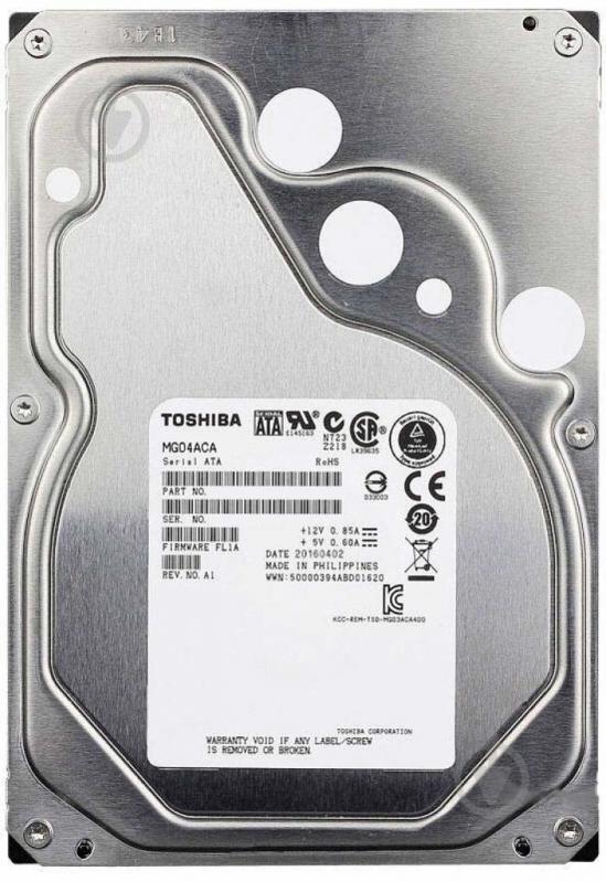 Жорсткий диск TOSHIBA 1 ТБ 3,5" SATA III (MG04ACA100N) silver - фото 1