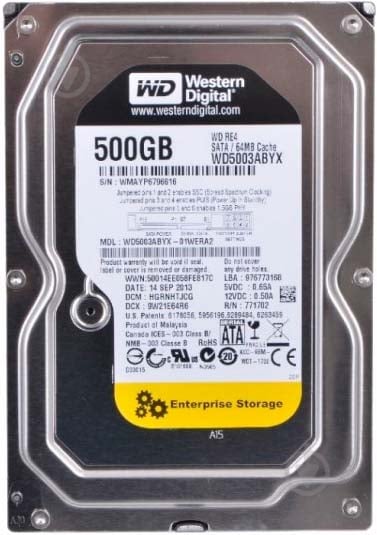 Жорсткий диск Western Digital RE4 500 ГБ 3,5" SATA III (WD5003ABYX) silver - фото 1