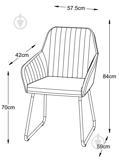 Стул обеденный Unique Furniture BROOKS 590x840x580 мм 2 шт. темно-серый / черный - фото 6