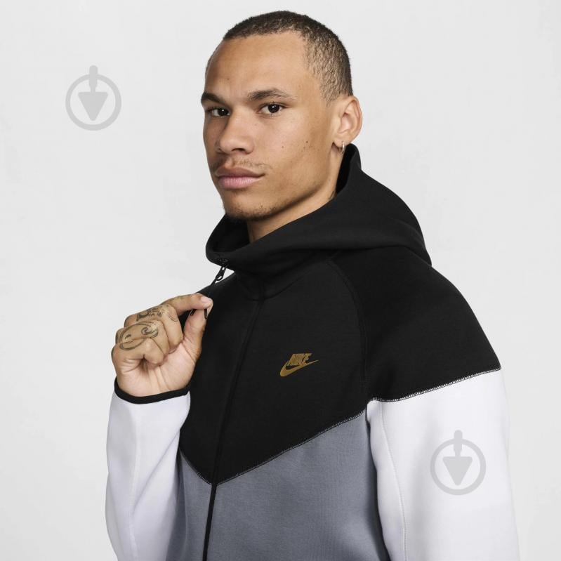 Джемпер Nike M NK TCH FLEECE FZ WR HOODIE FZ4709-011 р.S серый - фото 3