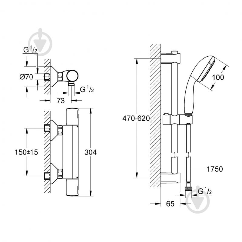 Смеситель для душа Grohe QuickFix Start Black UA303908T1 - фото 4