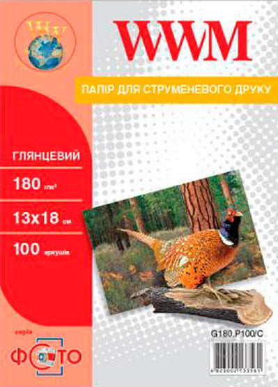 Фотопапір WWM глянцевий 180г/м2 13х18см 100л (G180.P100/C) - фото 1