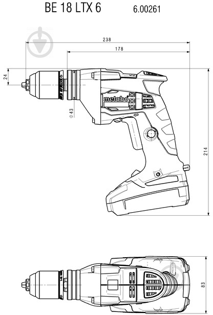 Дрель безударная Metabo BE 18 LTX 6 600261890 - фото 2