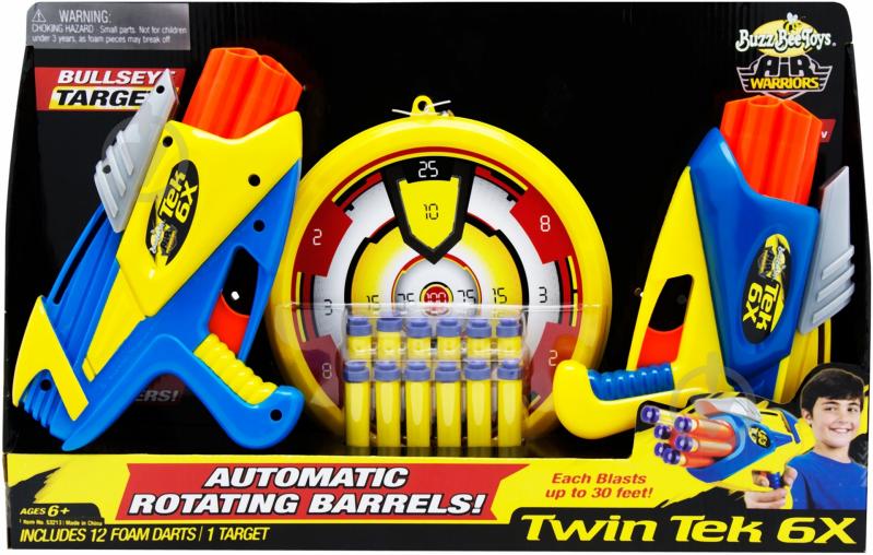 Игрушечное оружие Buzz Bee Toys Пистолеты помповые Twin Tek 6X 53213 - фото 2