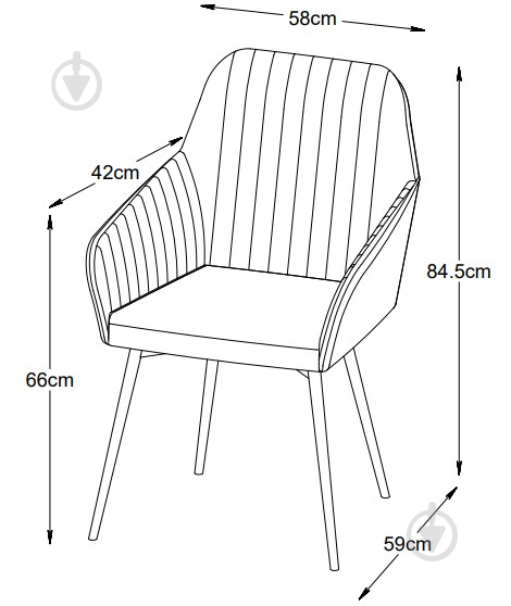 Стілець обідній Unique Furniture MELFORT 590x840x580 мм 2 шт. зелений / чорний - фото 10