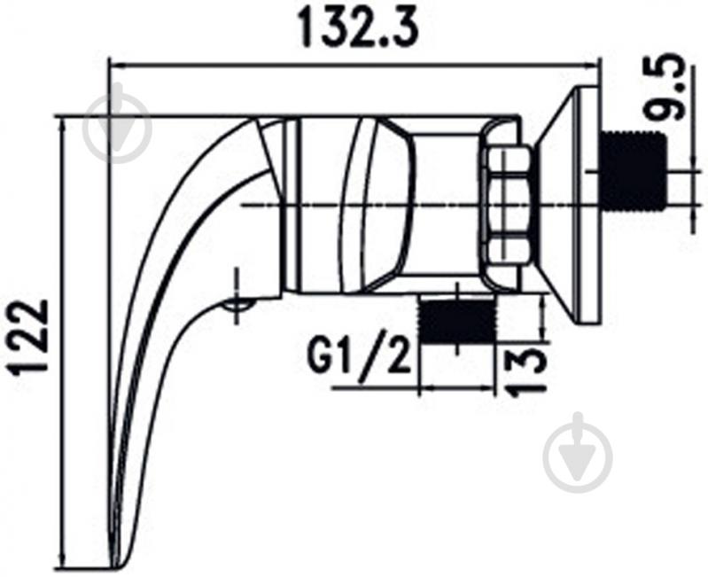 Смеситель для душа Aqua Rodos Umbra 90367 - фото 2
