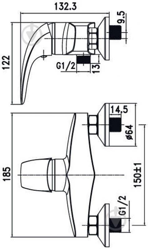 Смеситель для душа Aqua Rodos Umbra 90367 - фото 4
