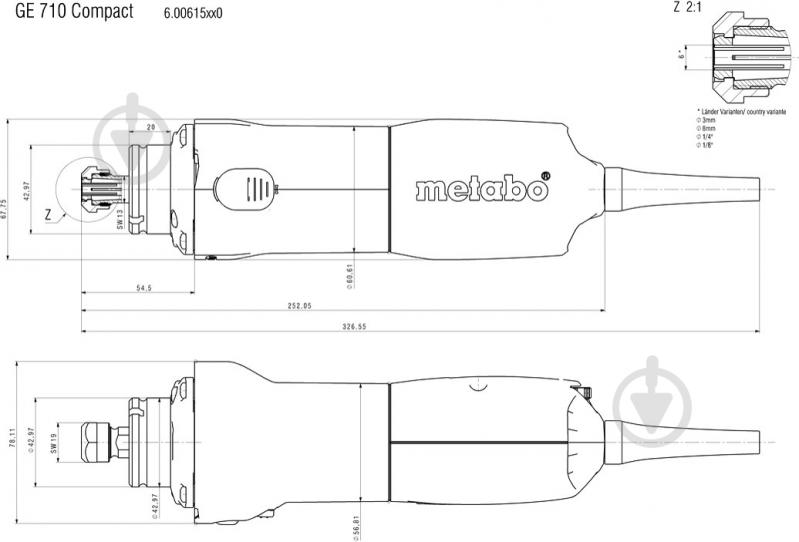 Прямая шлифмашина Metabo GE 710 COMPACT 600615000 - фото 3