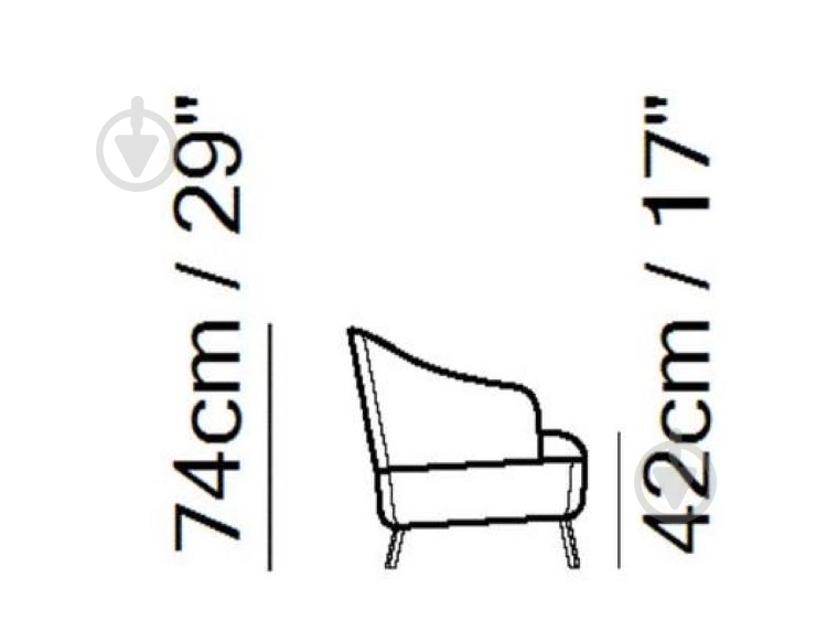 Крісло Natuzzi Editions Damen С219 790х830мм синій - фото 6