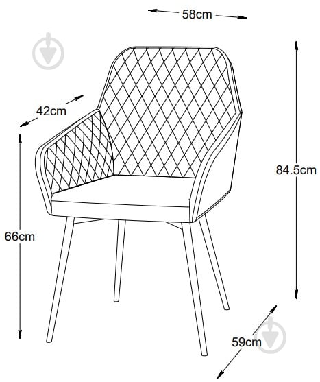 Стул обеденный Unique Furniture MILTON 590x840x580 мм 2 шт. зеленый / черный - фото 5