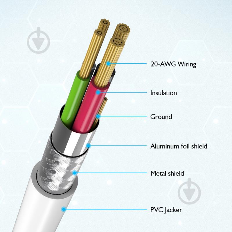 Кабель Choetech USB-A to Type-C 1 м white (AC0002-WH) - фото 4