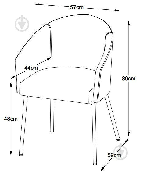 Стілець обідній Unique Furniture EASTON 590x800x570 мм 2 шт. зелений / чорний - фото 10