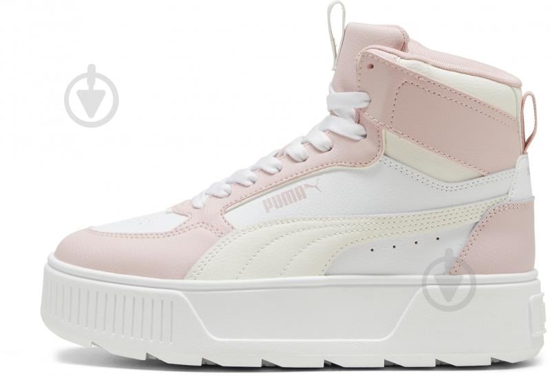 Кросівки для дівчаток демісезонні Puma KARMEN REBELLE MID JR 38872910 р.38,5 білі із рожевим - фото 1