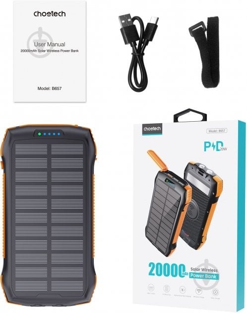 Повербанк Choetech 20000 mAh black/orange (B657-OR) - фото 4