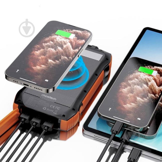 Повербанк Choetech 20000 mAh black/orange (B657-OR) - фото 5