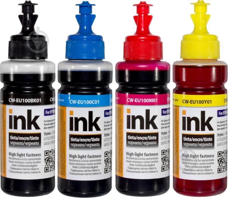 Комплект чернил ColorWay EPSON L100/L200 (CW-EU100SET01) - фото 1