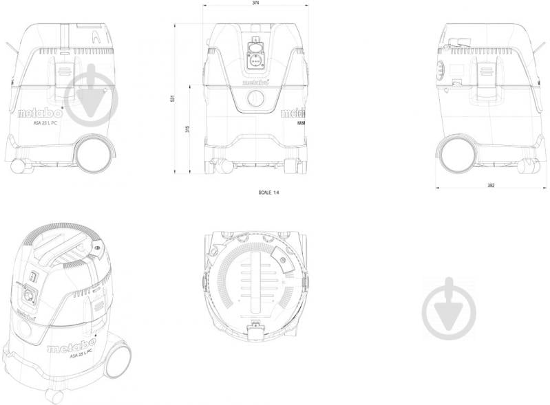 Пилосос Metabo ASA 25 L PC 602014000 - фото 5