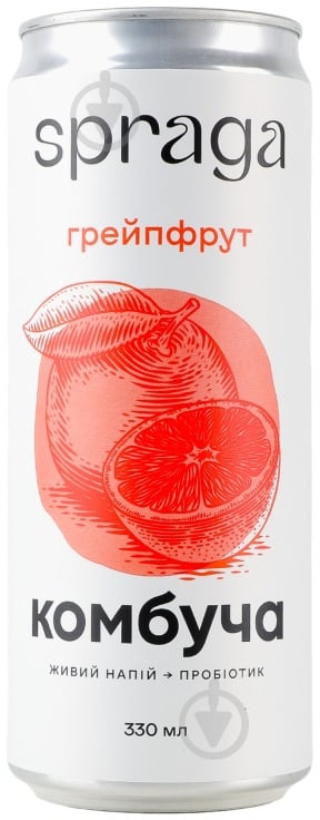 Безалкогольный напиток Spraga безалкогольный слабогазированный Грейпфрут Комбуча з/б 0,33 л - фото 1 Безалкогольный напиток Spraga безалкогольный слабогазированный Грейпфрут Комбуча з/б 0,33 л - фото 1