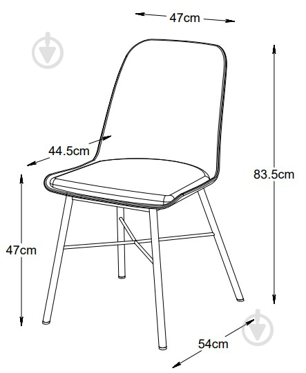 Стілець обідній Unique Furniture WHISTLER 540x840x470 мм 2 шт. сірий - фото 8