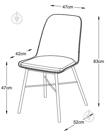 Стілець обідній Unique Furniture WHISTLER 540x830x470 мм 2 шт. зелений / чорний - фото 6