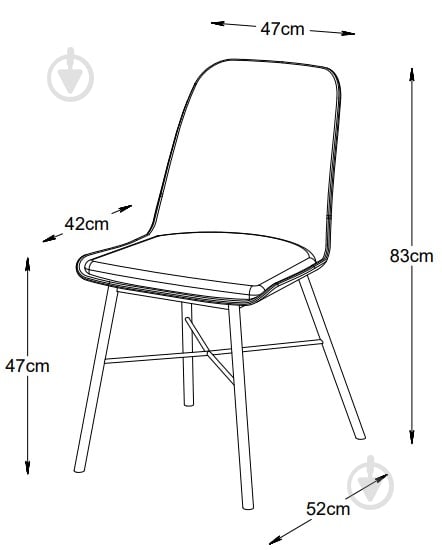 Стілець обідній Unique Furniture WHISTLER 540x830x470 мм 2 шт. синій / чорний - фото 6