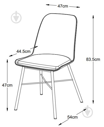 Стул обеденный Unique Furniture WHISTLER 540x840x470 мм 2 шт. темно-серый - фото 8