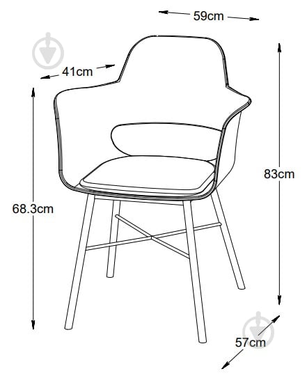 Стілець обідній Unique Furniture WHISTLER 570x830x590 мм 2 шт. чорний - фото 5