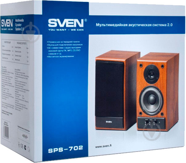 Акустическая система Sven SPS-702 2.0 black - фото 8