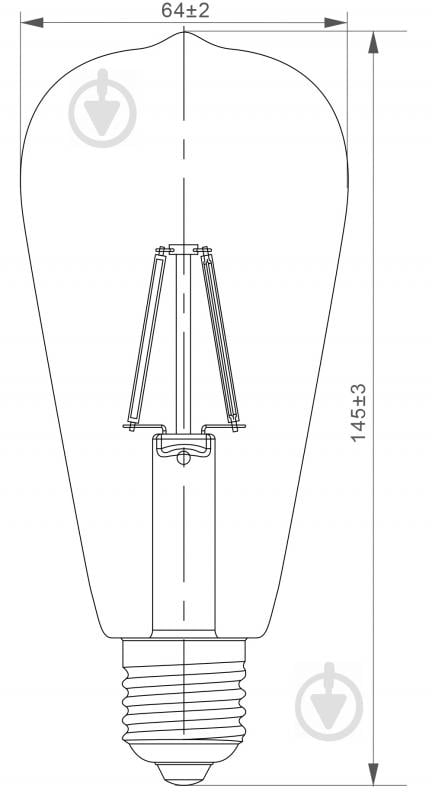 Лампа світлодіодна Expert FIL Gold ST64 6 Вт E27 2700 К 220 В прозора - фото 5