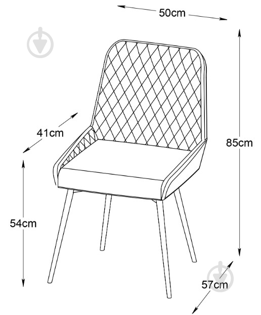 Стілець обідній Unique Furniture MILTON 580x850x520 мм 2 шт. зелений / чорний - фото 7