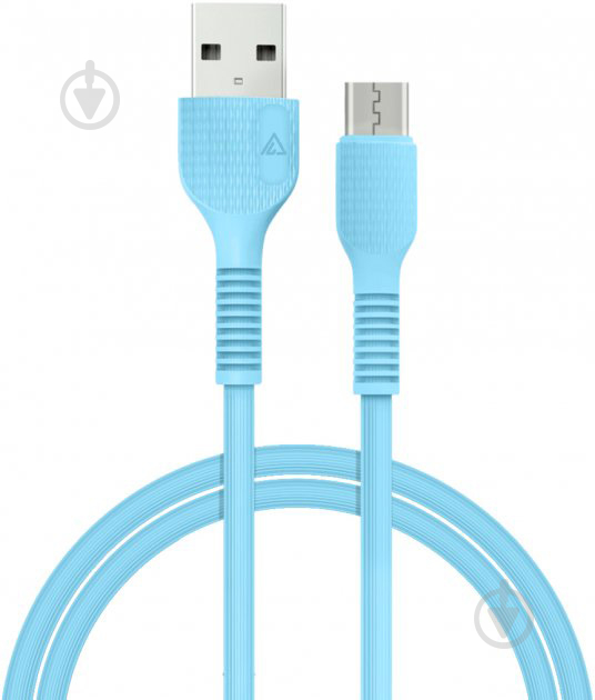 Кабель Acclab USB to Micro USB 1,2 м голубой (AL-CBCOLOR-M1BL) - фото 1