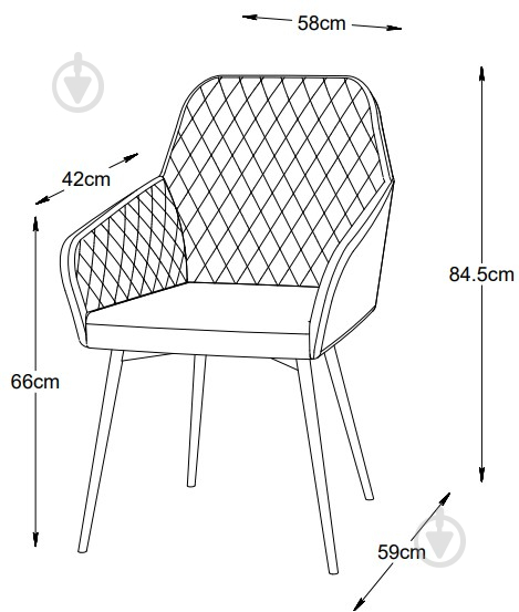 Стул обеденный Unique Furniture MILTON 590x840x580 мм 2 шт. коричневый / черный - фото 7