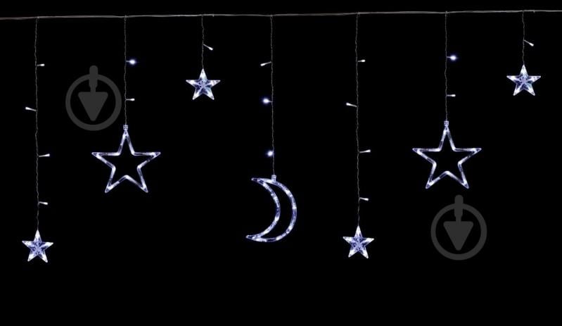 Електрогірлянда-штора Зірка-місяць світлодіодна (LED) 138 ламп 2,5 м (QC6001) - фото 1 Електрогірлянда-штора Зірка-місяць світлодіодна (LED) 138 ламп 2,5 м (QC6001) - фото 1