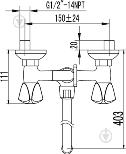 Змішувач для ванни Smart Sant Base SM060002AA - фото 7