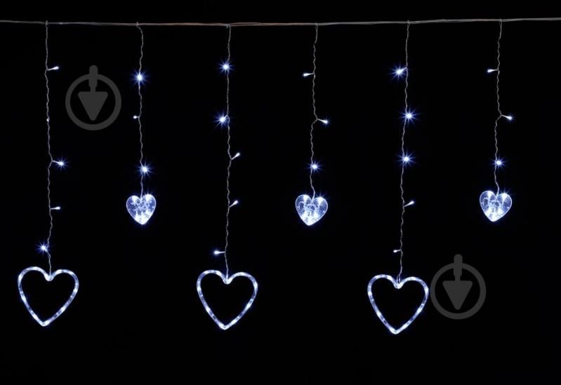 Электрогирлянда-штора Сердця светодиодная (LED) 138 ламп 2,5 м (QC6002) - фото 1 Электрогирлянда-штора Сердця светодиодная (LED) 138 ламп 2,5 м (QC6002) - фото 1