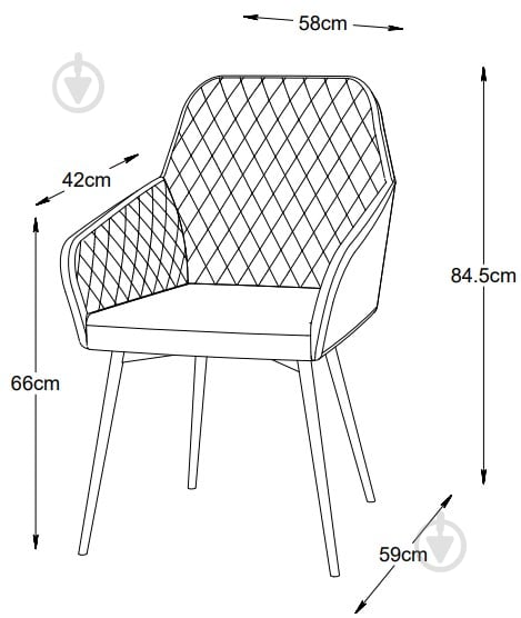 Стул обеденный Unique Furniture MILTON 590x840x580 мм 2 шт. темно-коричневый / черный - фото 6