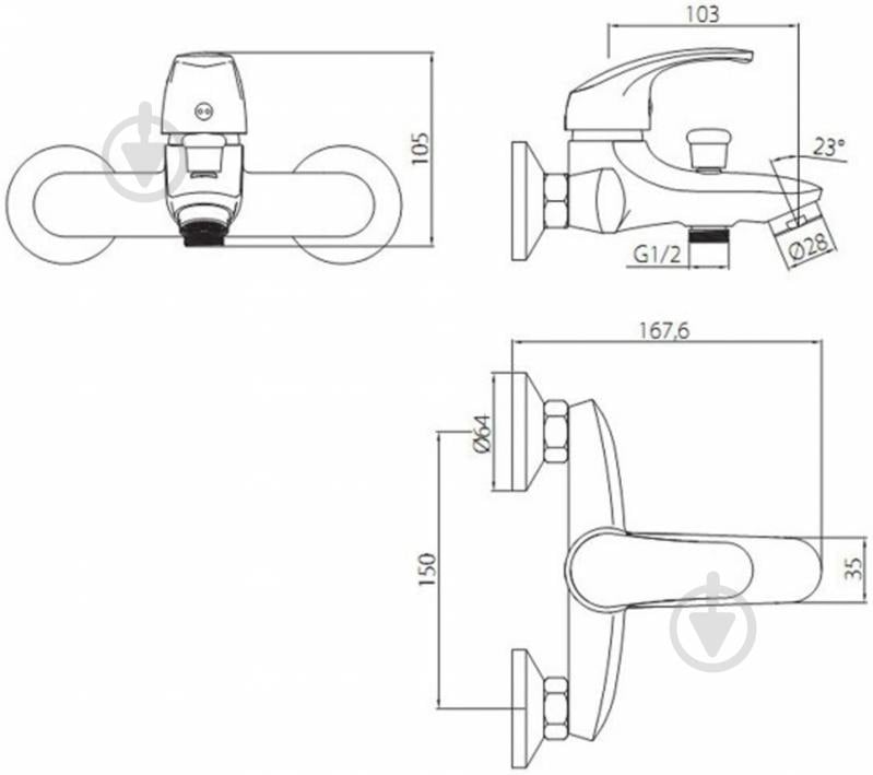 Смеситель для ванны Damixa Palace One 411000000 - фото 2 Смеситель для ванны Damixa Palace One 411000000 - фото 2