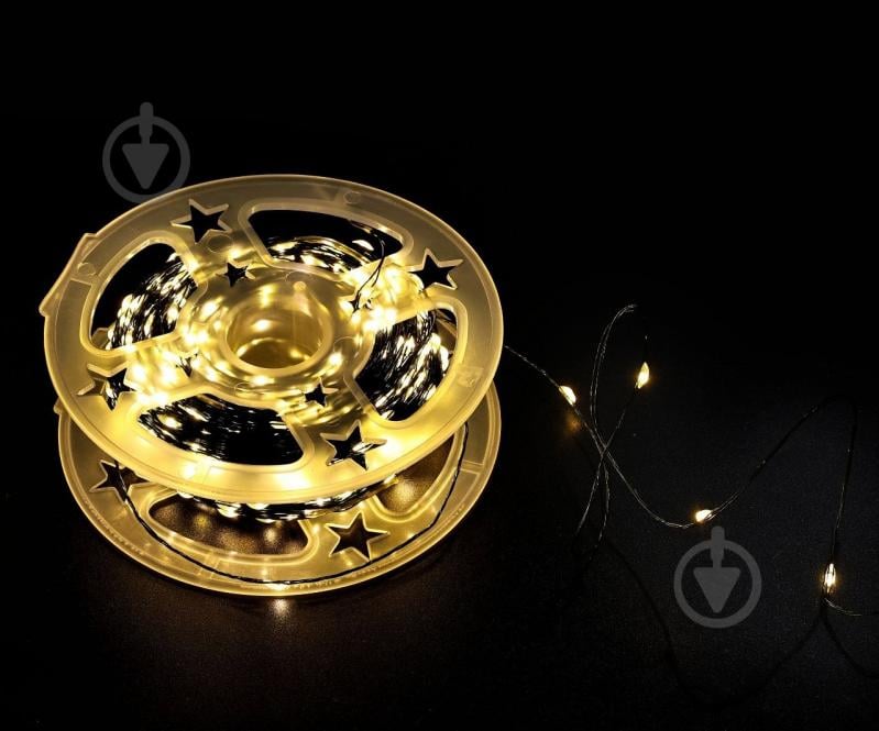 Электрогирлянда линейная роса на катушке теплая белая светодиодная (LED) 500 ламп 50 м (QC6007) - фото 1