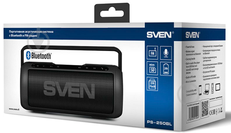 Портативная колонка Sven PS-250BL 2.0 black (410065) - фото 8