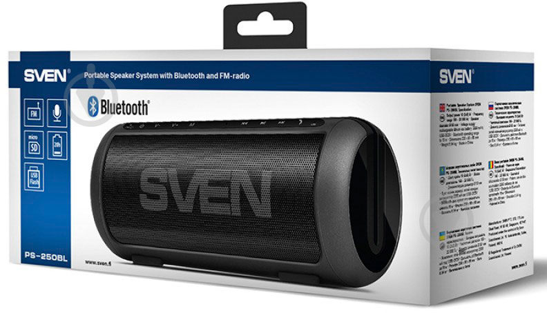 Портативная колонка Sven PS-250BL 2.0 black (410065) - фото 7