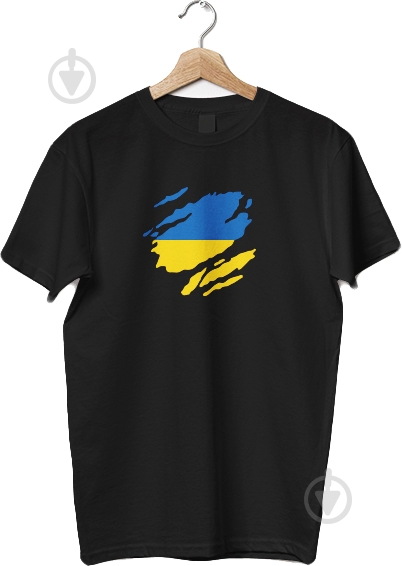 Футболка Україна, чорна, р. L, 100% бавовна - фото 1