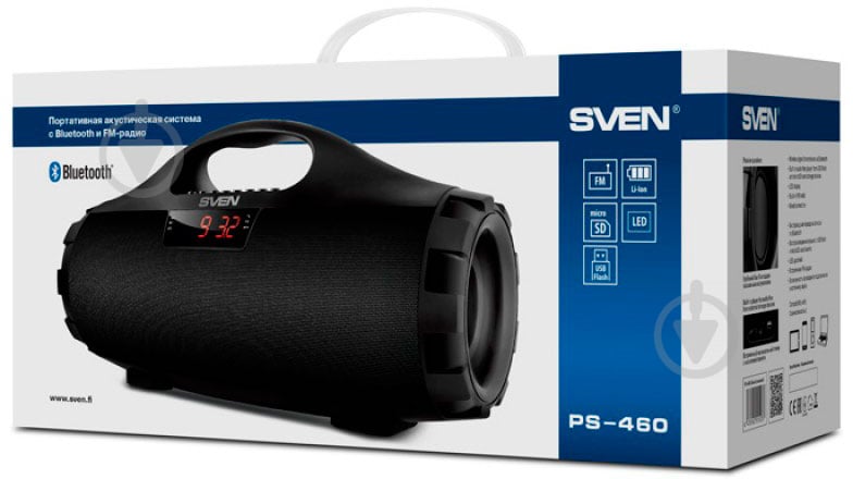 Портативна колонка Sven PS-460 2.0 black (PS-460, black) - фото 6